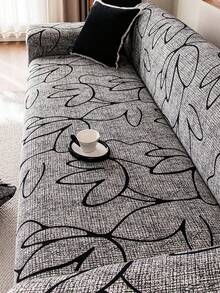 1pc Minimalist Printed Sofa Cover And 1pc Matching Cushion Cover, Modern Minimalist Elastic Breathable Milk Silk Full Coverage Sofa Slipcover, Suitable For Living Room, All Season - Multicolor - View 8