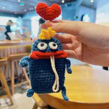 Handmade Knitted Quirky Monster Mouth Car Key Holder, Cute Sausage Mouth Key Pouch For Women - Multicolor - View 13