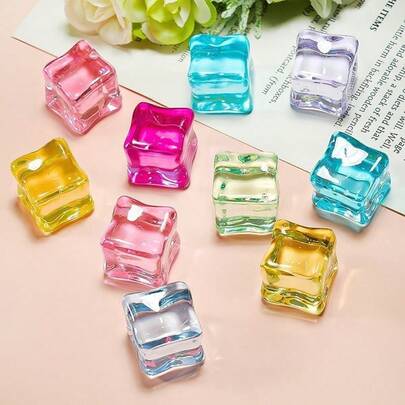 2026 New - Realistic Transparent Ice Cubes Decor Props, High Transparency Crystal-Like Square Ice Rocks, Essential For Bar Drinks, Aquarium Decor, Photography, Birthday Gifts, Holiday Gifts, Perfect Presents