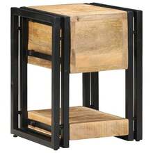 vidaXL Nightstand 2 Pcs Brown 30 X 30 X 40 Cm Solid Wood Mango - Yellow - View 6