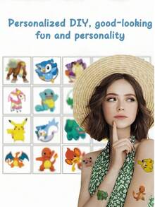 20 Pikachu Stickers Pikachu DIY (5x5cm)Pokemon Super Cute Pikachu Stickers! Stick Them Anywhere You Want - Perfect For Birthday Parties, Cosplay, Or Everyday Wear. Some Designs Have Surprise Patterns! - Multicolor - View 2