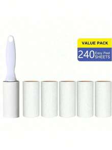 1/12pcs Household Lint Roller Brush, Reusable Sticky Lint Remover For Clothes, Furniture, Pet Hair - White - View 17