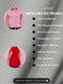 Plus Size Sports Tees & Tanks - 紅色 - 查看 4
