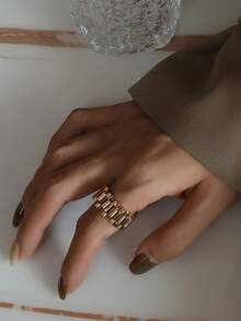 1pc Minimalist Watch Band Chain Decor Ring, Suitable For Women's Daily Wear - Ring - View 11