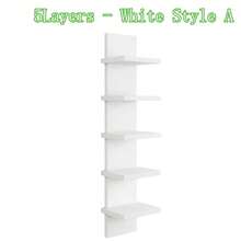 3/5-Tier Floating Wall Shelf Unit For Wall Decor & Makeup Vanity - White Narrow Cute Display Storage Shelf For Small Spaces, Decorative Vanity Shelf Room Decor - 混合色 - 查看 15