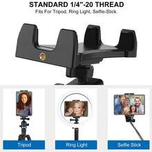 Soporte multifuncional giratorio 360° para tableta y teléfono, soporte de escritorio para transmisión en vivo de teléfono, accesorio para teléfono - Negro - Ver 5