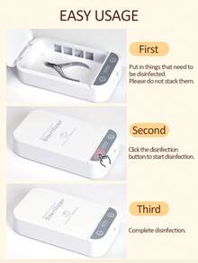 SWEET UV Nail Tool Sterilizer Box, With Blue Light, Multi-Functional USB Nail Tool Sterilizer & Aromatherapy Box, Suitable For Professional Nail Salons, Nail Tools, Makeup Tools, Tweezers, Jewelry, Phones, Watches, Keys, Etc. - White - View 9