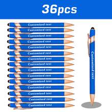 1/5/12/24/36 Pcs Personalized Customized Metal Ballpoint Pens With Stylus Retractable | Custom Engraved Name Date Logo Pens | Smooth Writing Medium Tip Soft Touch Anti-Slip Grip | For Work Office Business Writing Pens | School Student Teacher Pens | Wedding Couple Personalized Pens | Birthday Graduation Gifts | Back-To-School School Supplies Office Essentials | Classroom Dorm Office Conference Use | Mother's Day Gift | Teacher's Day Gift - Màu xanh da trời - Xem 25