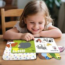 beartale 0-3岁婴幼儿触摸式动物主题纸板书，蒙特梭利早期教育触觉图画书，新生儿男女宝宝教育礼物，学前动物感官学习材料 - 彩色 - 查看 5