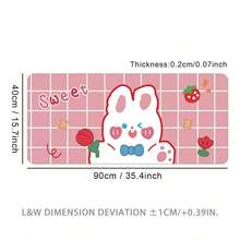 1个可爱兔子超大鼠标垫，大尺寸设计，可用作桌垫、学习垫或键盘垫。提供多种尺寸，例如15.7*35.4英寸（40*90厘米）。是理想的生日和节日礼物——这款电脑键盘和笔记本电脑垫非常适合游戏玩家、上班族和学生。 - A - 查看 14