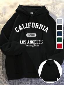 Sudadera con Capucha Estampada de Moda para Hombres - Negro - Ver 12