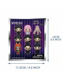 MGM 1PC Wednesday Officially Licensed Blind Box Surprise Bag 3D PVC Figurine Bag Clip Charms Keychain Wednesday Enid Thing Cartoon Character Random One Backpack Decoration Birthday Christmas New Year Gift - Multicolor - View 3