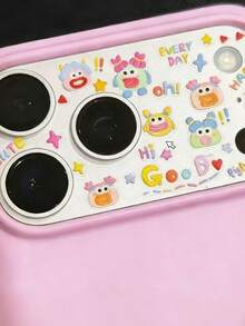 Shockproof 1pc Birthday Sausage Teddy Bear Sticker With Monster Mouth Shape Compatible With IPhone 11 Pro/12 Pro/13 Pro/14 Pro/15 Pro/16 Pro/17 Pro Camera Lens And Phone Case Can Be Gift For Friends And Family Birthday Gift Party - Multicolor - View 6