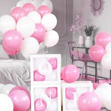 淡粉色气球 - 50 个 10 英寸圆形乳胶派对气球，适用于生日、婚礼、周年纪念日和婴儿派对 - 彩色 - 查看 6