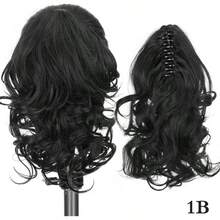 合成纤维马尾假发，夹式大波浪梨花卷发，优雅高马尾假发，易于佩戴，适合度假、休闲和居家场合。 - 彩色 - 查看 11