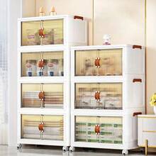 28inch 600Qt Stackable Storage Bins With Lid, Extra Large Closet Organizer Collapsible Drawer Boxes With Wheels, Folding Plastic Cabinet Containers For Home Kitchen Room Organization, 1/2/3/4/5Pack - 白色 - 查看 5
