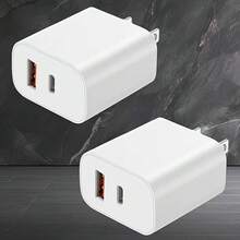 1-2个20W PD快充USB+Type-C双口墙式适配器，兼容 17 Pro Max/17 Pro/17/Air/16/15/14/13/12/11/XS/XR/8/7/6，兼容iPad - 美規A型插(110-127V) - 查看 9