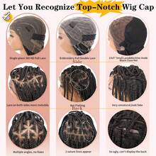 36-Inch Handmade Crochet Box Braids Wig With Baby Hair, Women's Synthetic Fiber Lace Front Long Curly Braided Wig, Suitable For Daily Wear And Holiday Parties - Multicolor - View 10