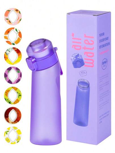 1pc Air Water Bottle With Random Flavor Capsule, Plastic Drinking Bottle Containing Sugarless Fragrance Capsule, Suitable For Outdoor Sports And Travel