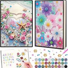 1 Set DIY Mosaic Colorful Crystal Floral Pattern Leather Notebook Diamond Painting Kit For Adults, PU Leather Art And Craft, For Learning Office Art Drawing - Multicolor - View 4
