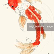 1/2件套无框日式锦鲤复古帆布海报，禅意阴阳日式墙面艺术印刷品，极简侘寂装饰复古画，适用于公寓、客厅、卧室、现代家居装饰 - A - 查看 5