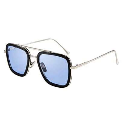 FEISEDY Tony Stark  Cuadradas Retro Iron Man  De Moda Degradado Lente Aviador Hombres Mujeres Gafas B2510