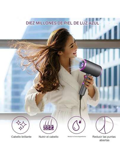 secadora de  Cabello de Iónico Negativo,Con boquilla difusor y peinar,Aire caliente y frío de tres velocidades, Secado rápido,apto para uso doméstico peluquería.