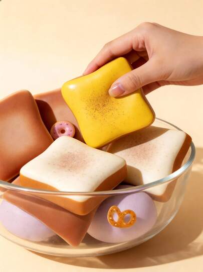 1pc Super Soft Butter Toast Squishy Stress Relief Squeeze Toy - Perfect Gift For Birthday, Holiday, Christmas, Halloween