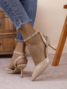 Giày cao gót mũi nhọn thanh lịch dành cho nữ, dễ dàng phối với váy, sandal hở mũi mùa hè. - Màu be - Xem 7
