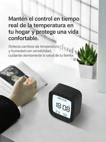 1 despertador LED multifuncional, bonito despertador para estudiantes, despertador electrónico con pantalla LED digital USB, muestra temperatura, fecha y formato de 12/24 horas. Decoración del hogar, decoración de dormitorios (pilas no incluidas), regalo para decorar habitaciones, reloj digital de cumpleaños o graduación, decoración de dormitorios, decoración de vuelta al cole, sorpresa escolar, material escolar. - 1PC - Ver 6