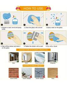 9pcs Double-Sided Happy Easter Window Decor Sticker Set - Rabbit, Eggs And Chick Stickers For Windows And Refrigerators, Ideal For Home And Office Easter Decoration - Multicolor - View 7