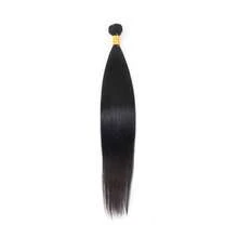 Set de 1 pieza/3 piezas de extensiones de cabello humano virgen brasileño liso, color natural, 8-30 pulgadas - Negro - Ver 20