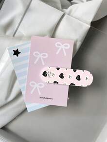 Cute Mini Foldable Bandage Heart Bow Star Printed Phone Grip Holder Adhesive Pull-Out Stand Suitable For All Devices Compatible With IPhone Android Phones Birthday Gift Gift For Family And Friends Valentine's Day Gift - Multicolor - View 7