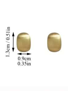 1 par de pendientes de aro minimalistas y modernos con textura geométrica de metal, adecuados para uso diario y de fiesta de adolescentes - geometría - Ver 4