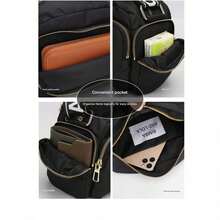 Women Shoulder Bags - Black + Pink With Black Text - View 5