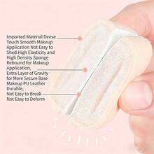 2-In-1 Cotton Candy Makeup Sponge Puff, Dry & Wet Use, Triangular Cosmetic Sponge With Fabric Surface - Multicolor - View 2