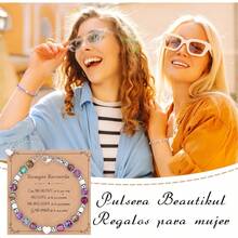 Pulsera de Plata 925 para Mujer, Estrella Brazaletes para Mujer, Ajustable a 18CM, Accesorios y regalos elegantes y elegantes para Mujer, Mamá, Cumpleaños, Día San Valentín, Aniversarios - Verde- - Ver 3