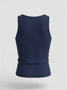 GRDR 男士夏季无袖修身背心，适合通勤和叠穿 - 藏蓝色 - 查看 2