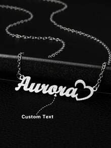 Customized Luxury Matte Gold Heart-Shaped Fashion Necklace, Suitable As A Gift For Lovers, Family, Friends, Birthday, Anniversary - Multicolor - View 2