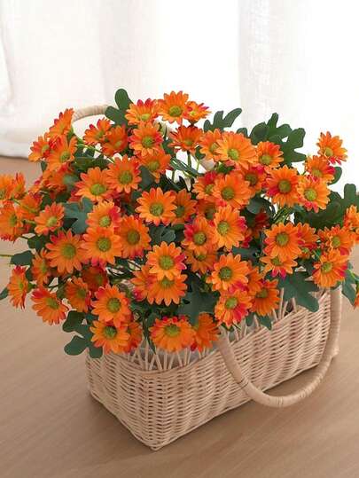 1pc Realistic Daisy Flower, Suitable For Indoor Home Decor In Spring/Summer, UV-Resistant Artificial Flower, Colorful Daisy Floral, Applicable For Tabletop Center Decor, Porch, Yard, Balcony Decoration, Wedding Season, Valentine's Day, Thanksgiving, Mother's Day And Other Festivals, Plastic Material, Tabletop Placement
