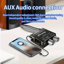 Bộ khuếch đại âm thanh ô tô không dây 2.1 kênh, không dây 5.1+Aux+USB+Card âm thanh USB+Ứng dụng di động, Chất lượng âm thanh trung thực cao/Công suất loa thụ động 15W+15W+30W, Có loa siêu trầm. - A - Xem 5