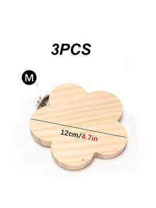 1 Stück / 2 Stück / 3 Stück hölzerne blumenförmige Plattform, Ständer, Leiter, Sitzstange für Papageien, Hamster, Klettern, Vogelkäfig-Zubehör, geeignet für Vögel, ganzjährig - Aprikosenfarben - Übersicht 14