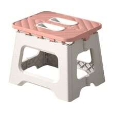 1 pieza aburete Plegable portátil con asa, Taburete de Plástico Antideslizante Reposapiés Compacto y Resistente Escalera Ligera Sillas Plegables Ideal para Baño Cocina Dormitorio Camping,portátil mini silla plegable al aire libre para adultos, silla de pesca portátil - Rosa Pálido - Ver 10