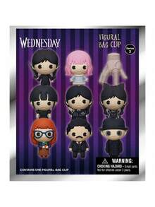 MGM 1PC Wednesday Officially Licensed Blind Box Surprise Bag 3D PVC Figurine Bag Clip Charms Keychain Wednesday Enid Thing Cartoon Character Random One Backpack Decoration Birthday Christmas New Year Gift - Multicolor - View 8