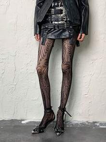 Women Fishnet Tights - Black - View 1