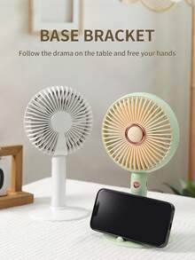 AOYI 1个可充电便携式三速可调大尺寸桌面风扇，带底座，迷你USB供电风扇，带充电线 - 彩色 - 查看 5