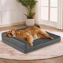 Orthopedic Large Dog Bed For Large Dogs - Thick Memory Foam Sofa With Washable Cover & Non-Slip Bottom, Supports Up To 45kg / 99lbs, Available In Multiple Sizes & 2 Colors - Dark Grey - View 1