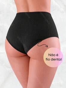 High-Waisted Panty Set With Supplex Straps - Isabela DESC - Black - View 3