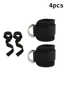 4件套健身配件，包含2个深蹲架脚踝绑带和1对硬拉辅助绑带，适合健身房力量训练，品质优良，是健身爱好者的必备之选，男女皆宜。 - 彩色 - 查看 7