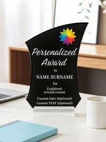 1pc Customized Acrylic Retirement Appreciation Plaque, Can Customize Logo And Text, Suitable As Thank You Gift For Boss, Manager, Teacher, Colleague, Appreciation Trophy - Multicolor - View 3